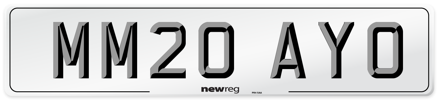 MM20 AYO Number Plate from New Reg